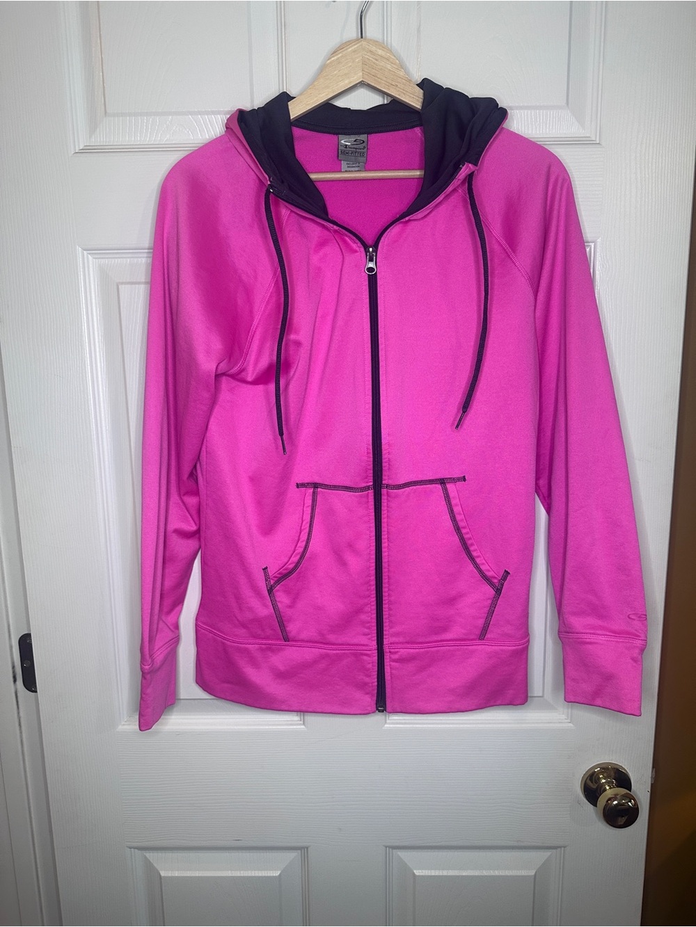 Champion Pink Full-Zip Utility Hoodie with Black Hood